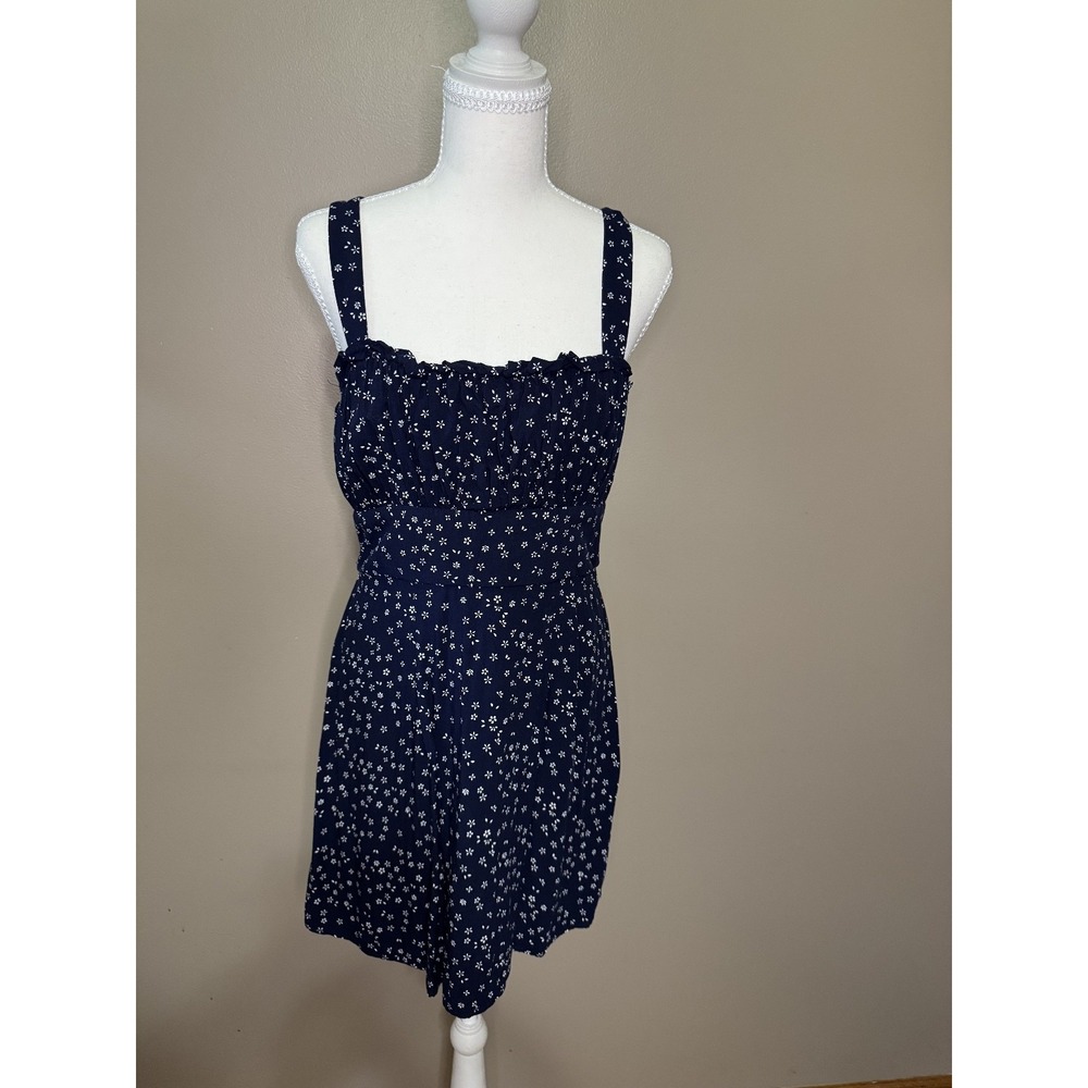 Altar'd State Navy White Floral Sleeveless Sundress L 26V131EFNI